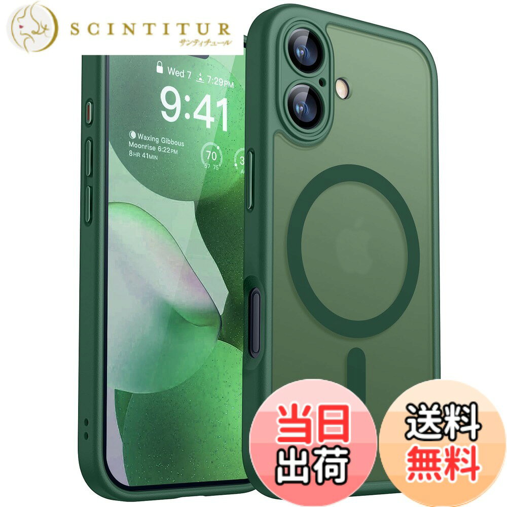 【送料無料】CANSHN iPhone 用 ケース Magsafe対応 カメラ周辺保護 ワイヤレス充電...