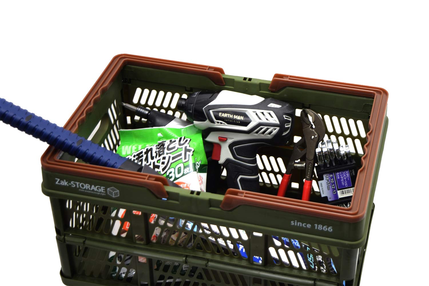【送料無料】高儀 Zak-STORAGE フォールディングコンテナ 色：グリーン、サイズ：L