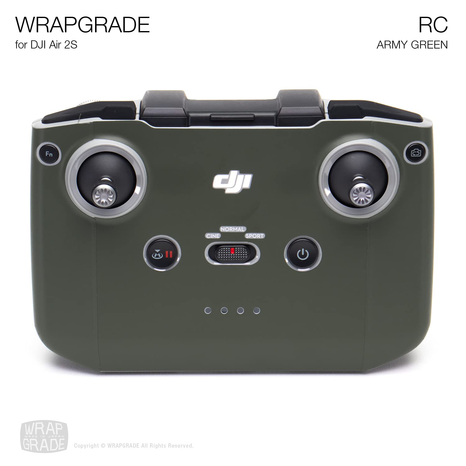 【送料無料】WRAPGRADE for DJI Air 2S 送信機用 スキンシール 色：アーミーグリーン