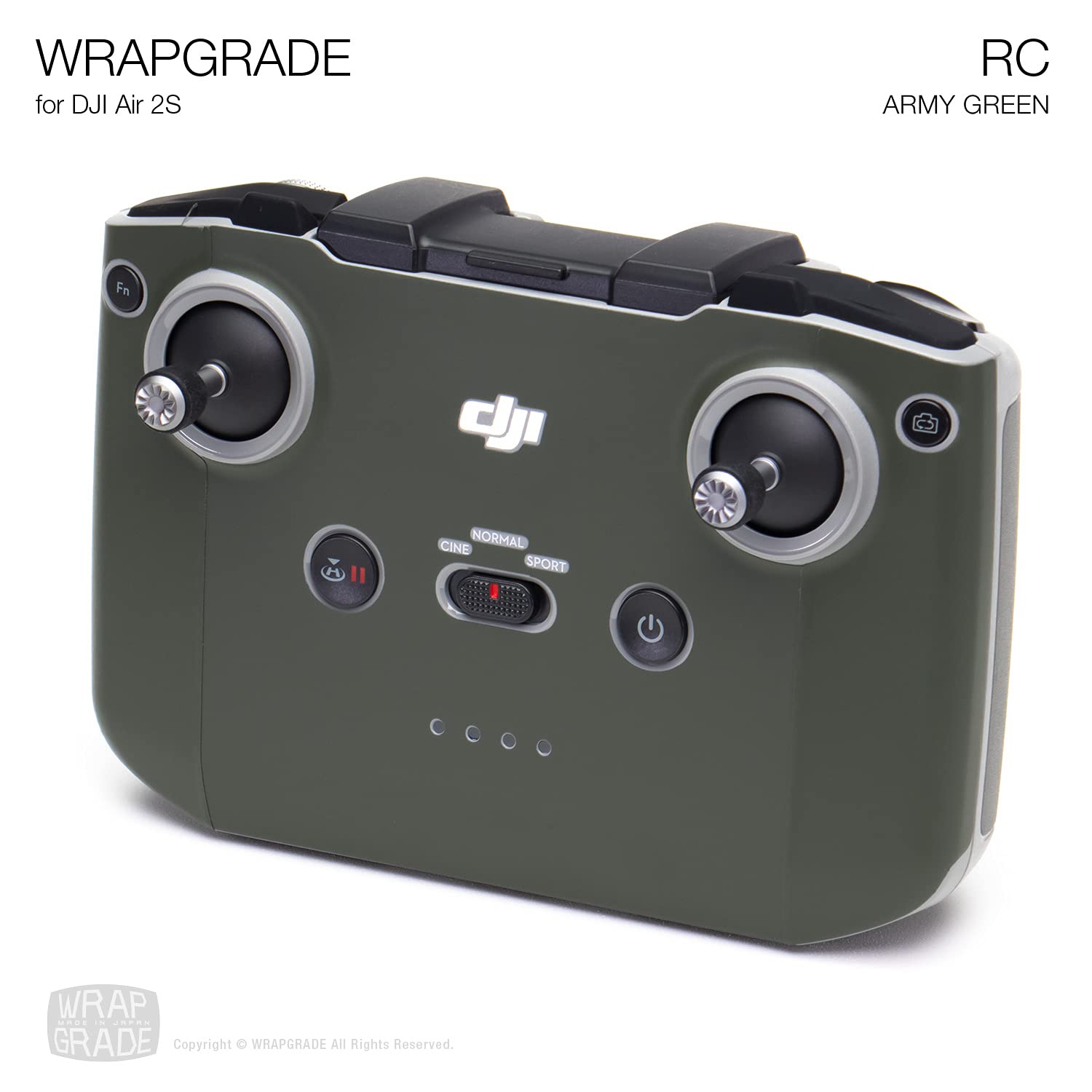 【送料無料】WRAPGRADE for DJI Air 2S 送信機用 スキンシール 色：アーミーグリーン