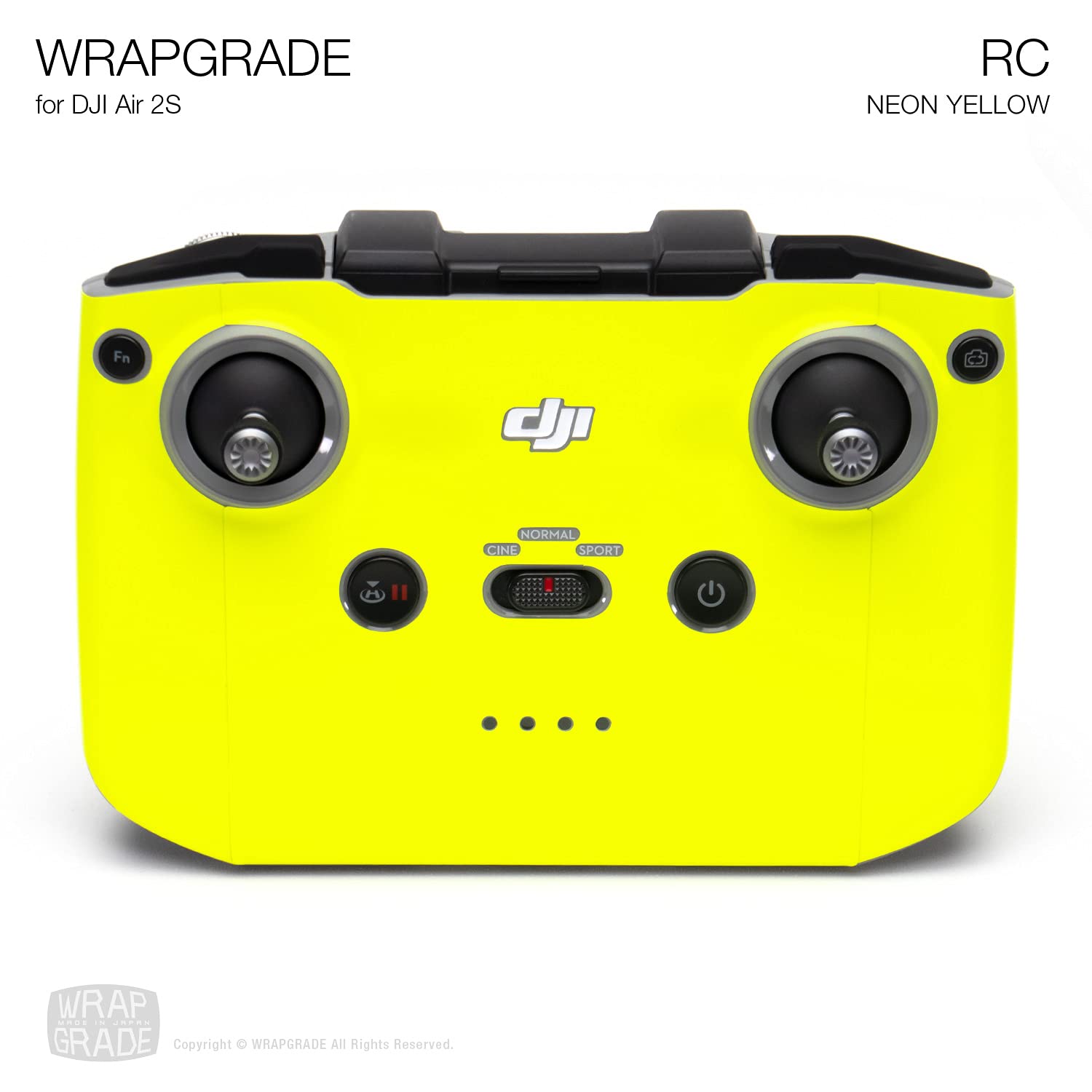 【送料無料】WRAPGRADE for DJI Air 2S 送信機用 スキンシール 色：ネオンイエロー