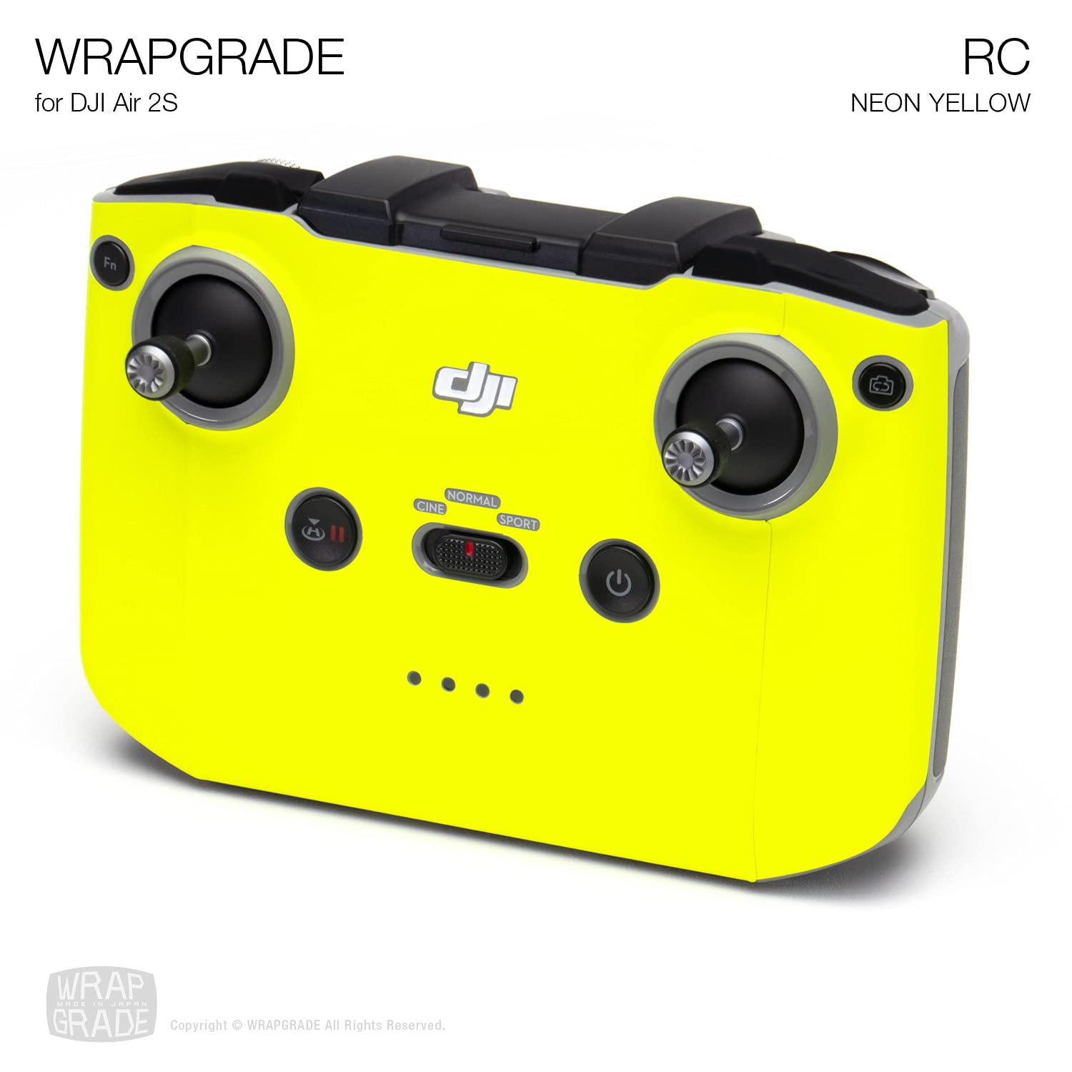 【送料無料】WRAPGRADE for DJI Air 2S 送信機用 スキンシール 色：ネオンイエロー