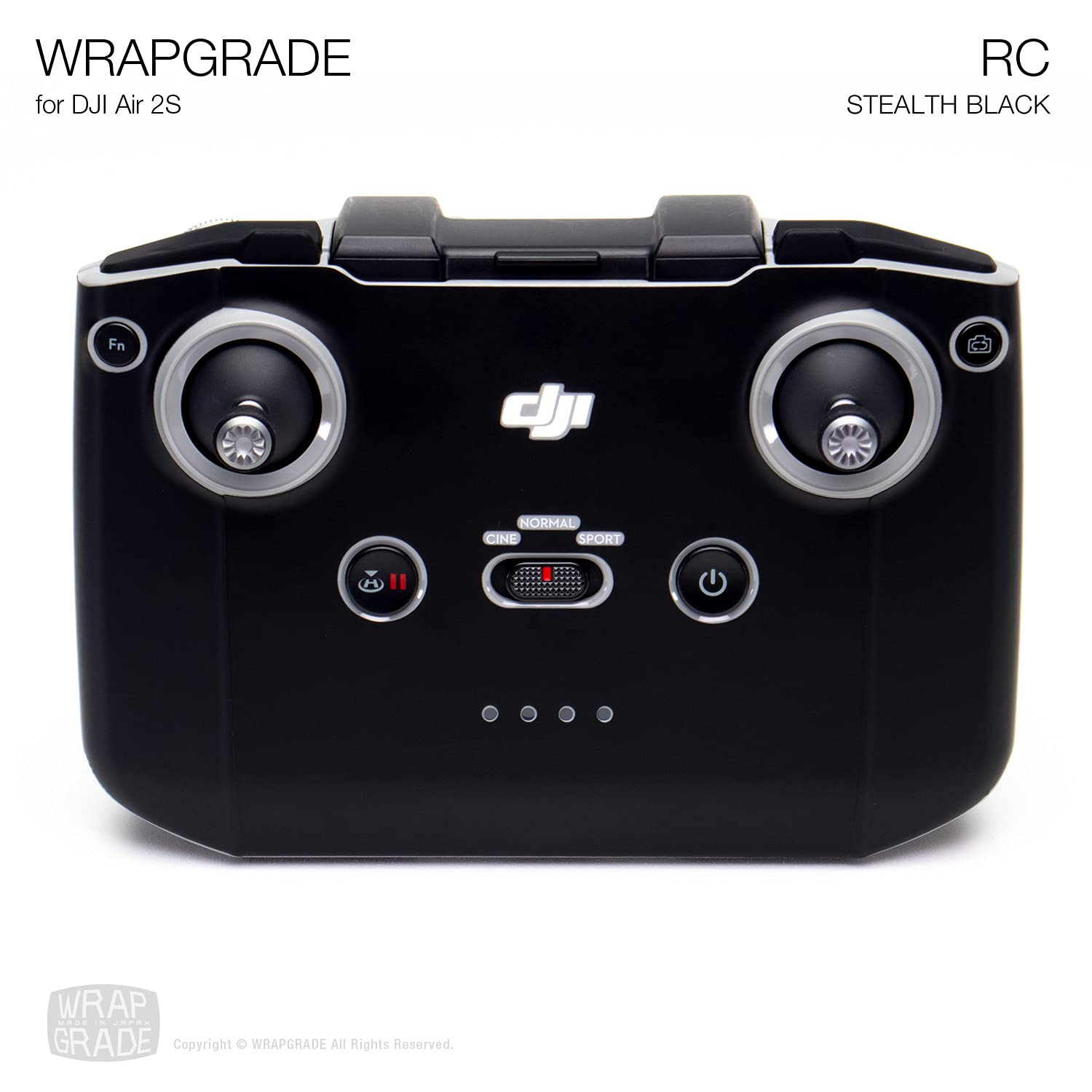 【送料無料】WRAPGRADE for DJI Air 2S 送信機用 スキンシール 色：ステルスブラック