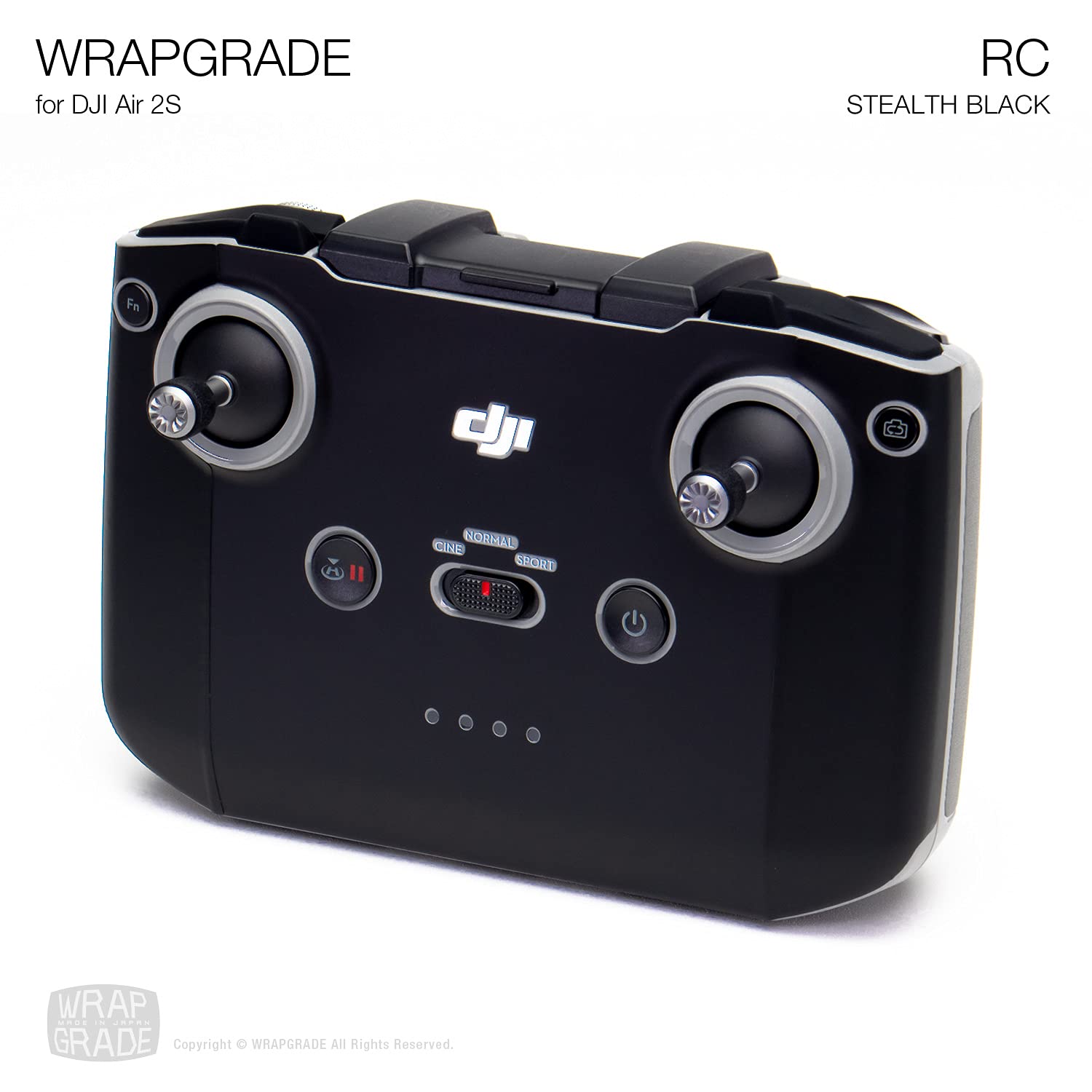 【送料無料】WRAPGRADE for DJI Air 2S 送信機用 スキンシール 色：ステルスブラック