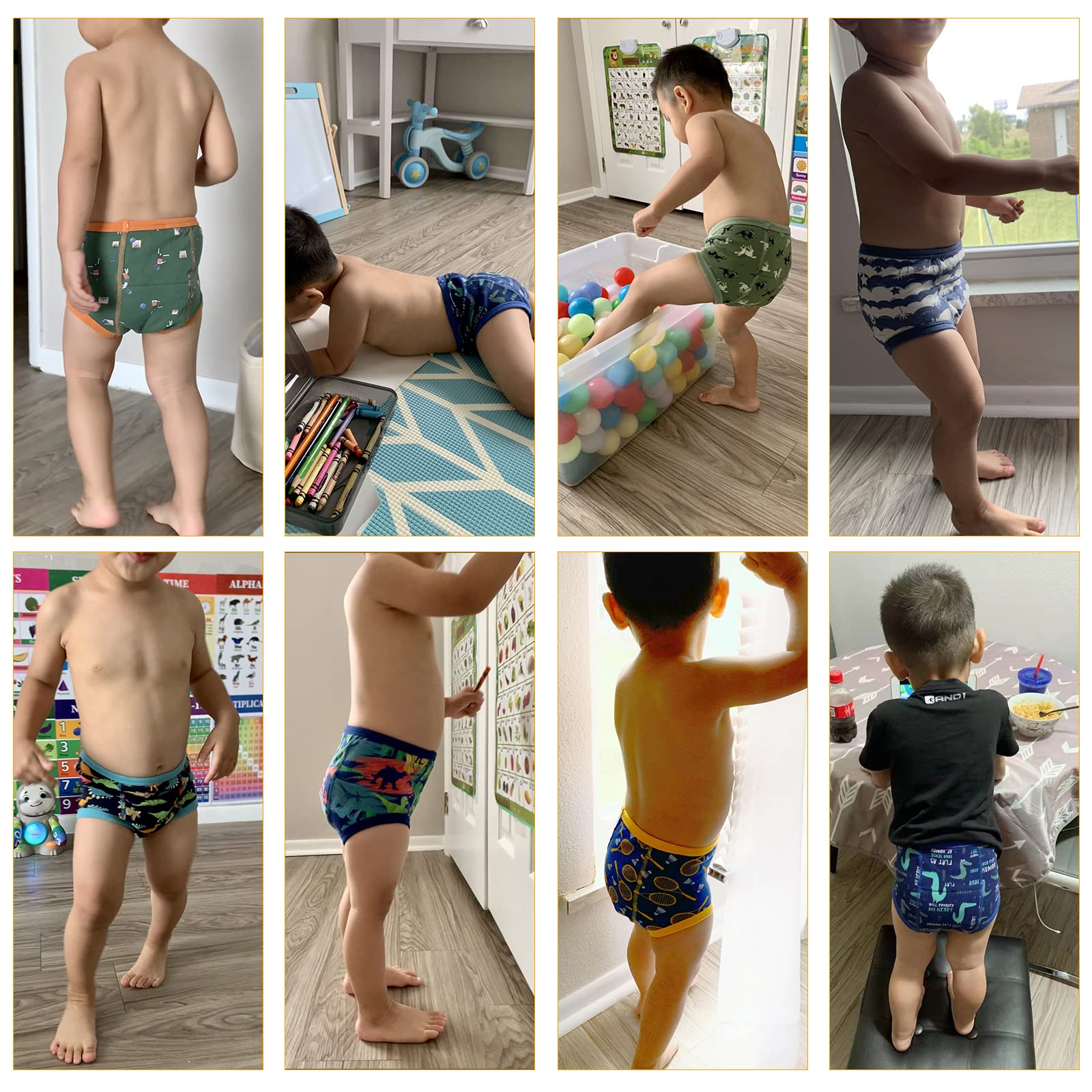 【送料無料】MooMoo Baby トレーニングパンツ 綿100% 8枚セット 強い吸水性 通気性...
