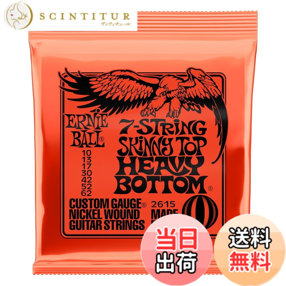  ERNIE BALL 2615 エレキギター弦 7弦(10-62) 7-STRING SKINNY TOP HEAVY BOTTOM SLINKY スキニートップ・ヘビーボトム・スリンキー ニッケル 色：スキニートップ・ヘビーボトム(10-62)