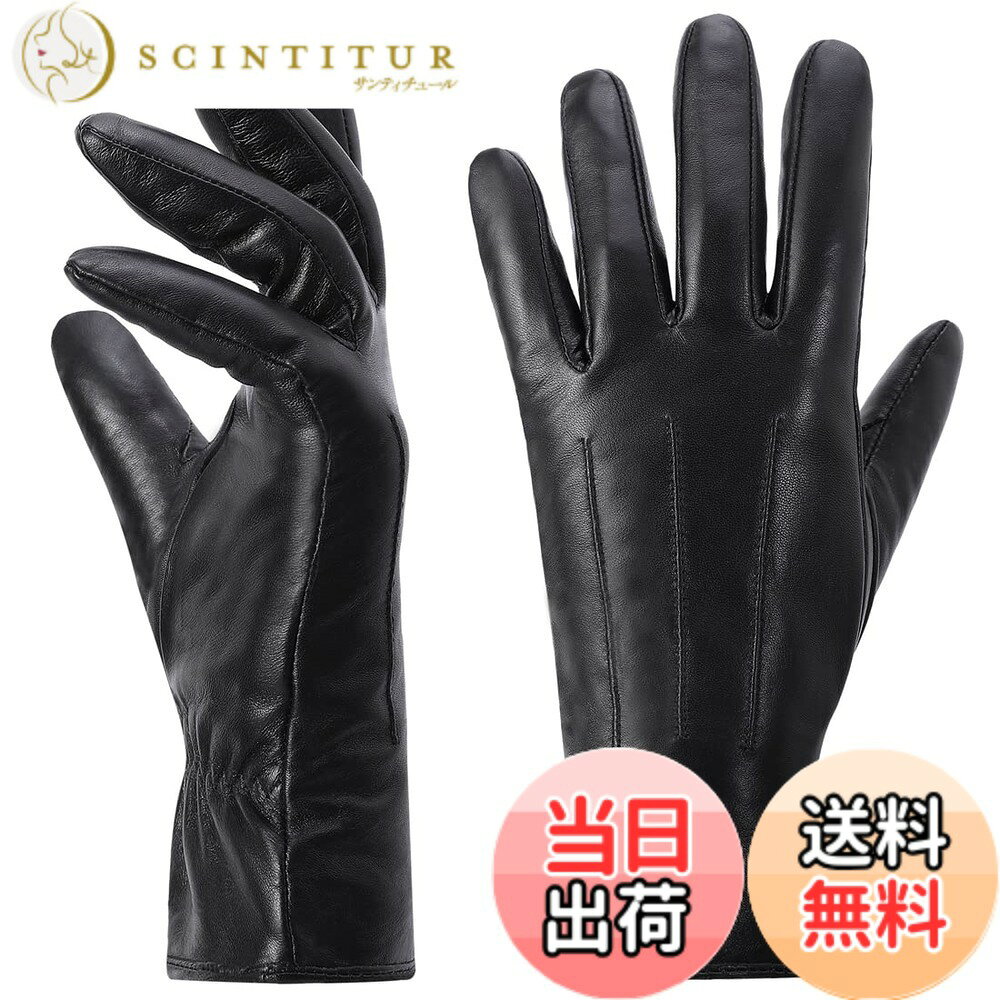  女性の革手袋シープスキン カシミヤ ウォーマー ドライビング レディ タッチ スクリーン バージョン GL017JP 色：ブラック、サイズ：2XL