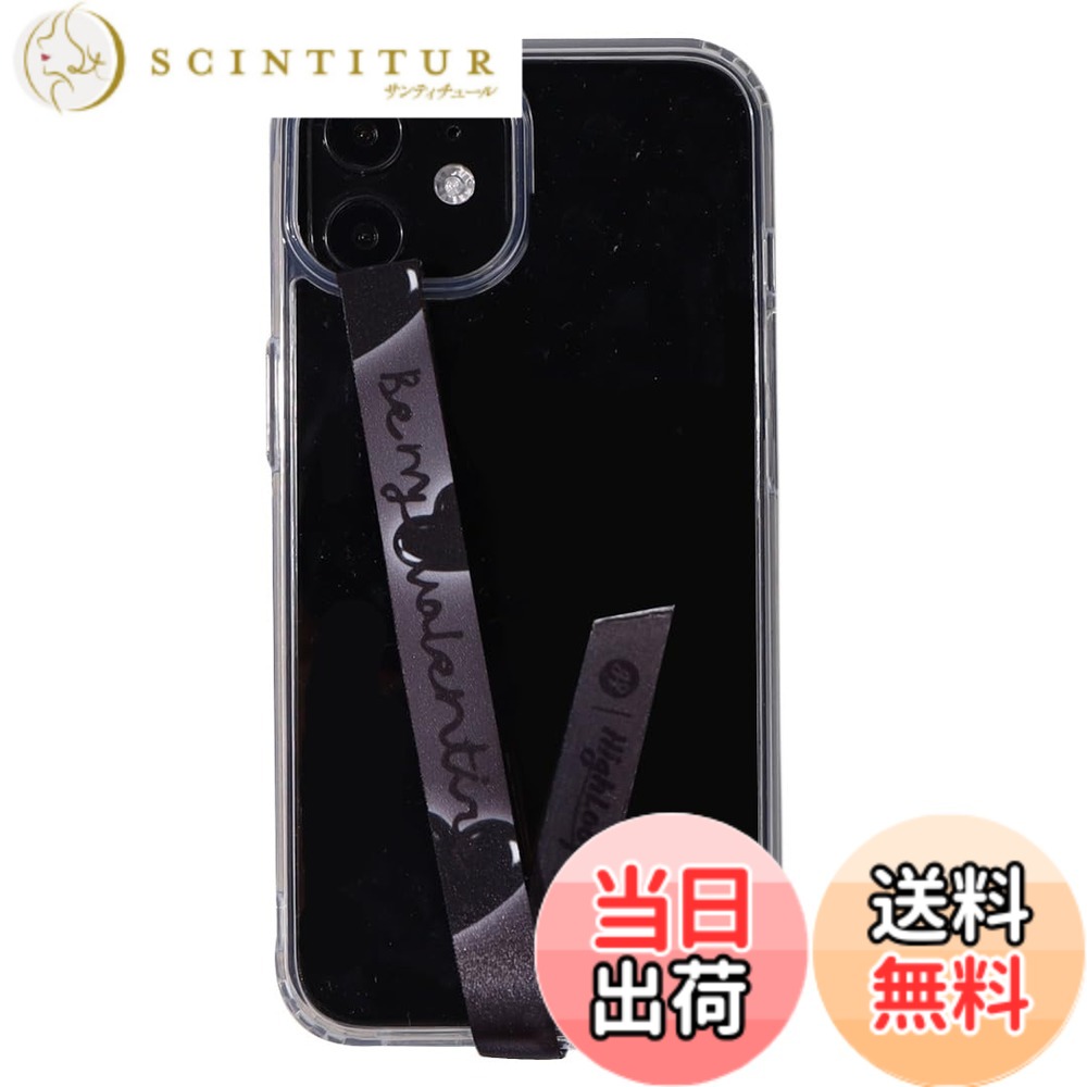 スマホケース ハンドストラップ フィンガーストラップ 落下防止 ワイヤレス充電対応 phonestrap (original) 色：93.ブラック ハート、サイズ：該当なし