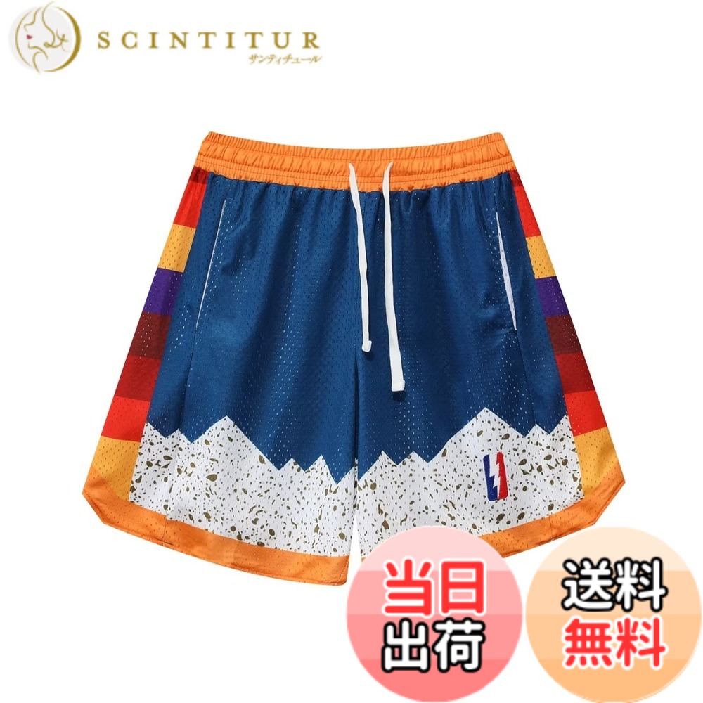 【送料無料】[OROLN] バスケットパンツ メンズ スポーツ アメリカンレトロ短パン ...