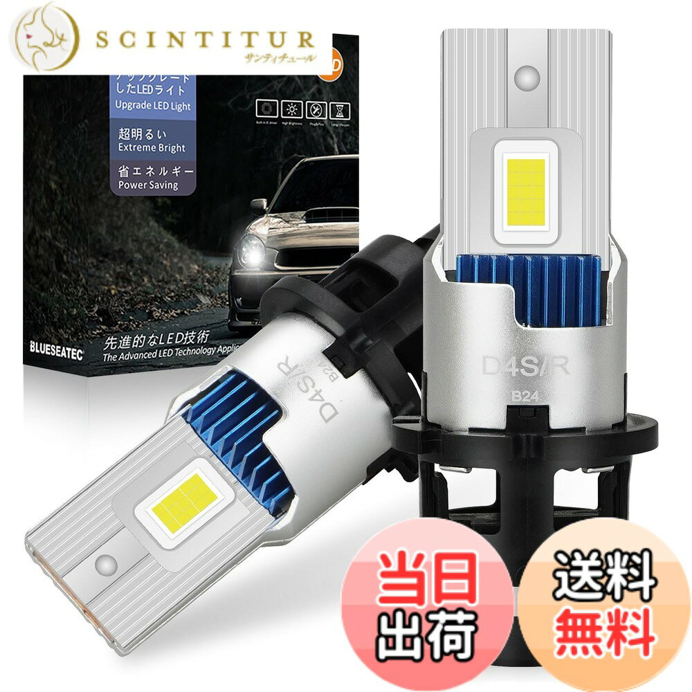 【送料無料】BLUESEATEC 車検対応 BMW ベンツ 純正HIDをLED化 無加工交換 ポン付け 次世代 HID を超えるLED ホワイト 6500K 35W 両面発光 キャンセラー内蔵 輸入車対応 12V車/24V トラック用 色：ホワイト 6500K、サイズ：D4S