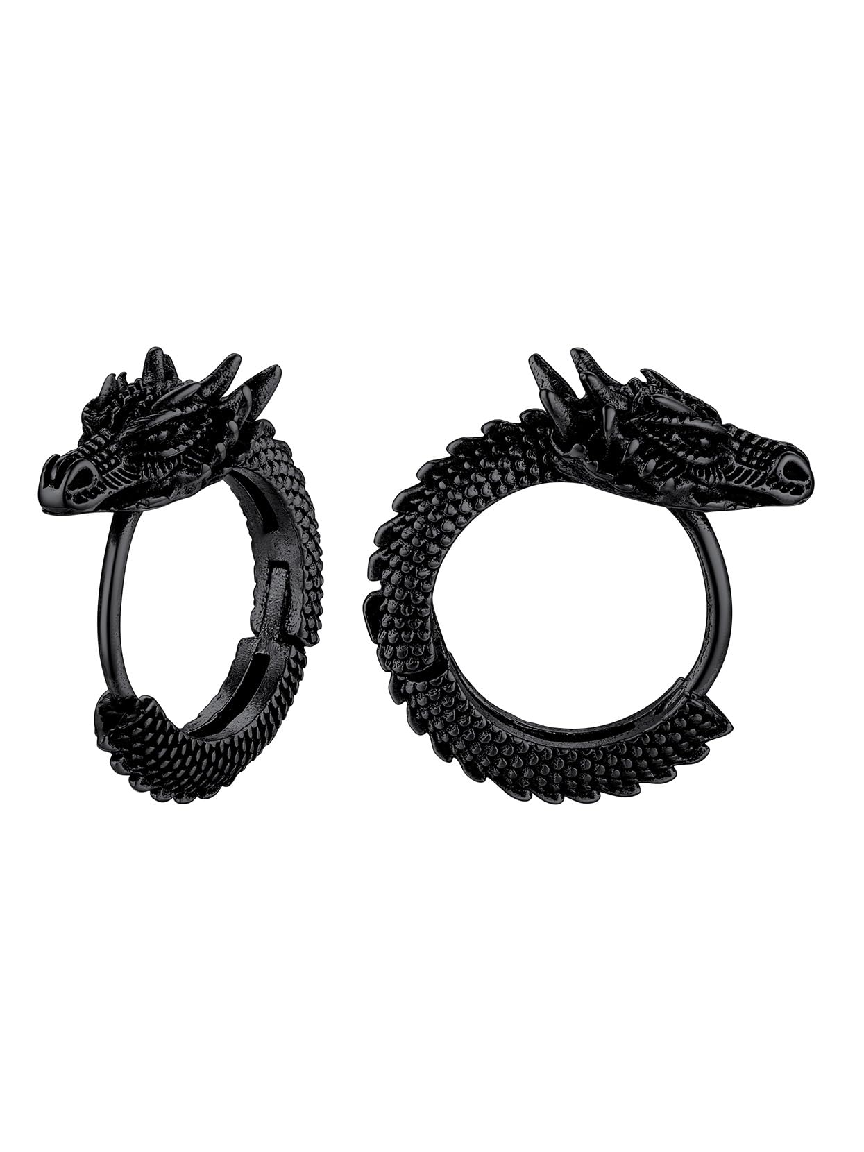 【送料無料】Richsteel フープピアス メンズ 動物 へび ドラゴン 龍 リングピアス ステン ...