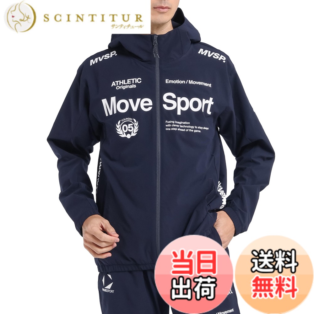 【送料無料】MOVESPORT(ムーブスポーツ) ジャージ・クロスデサント AIRY TRANSFER TAIKYU オーセンティックロゴ フルジップフーディー ストレッチ はっ水 色褪せしにくい トレーニング ランニングメンズ 色：NV00(ST5SJK22M)、サイズ：L