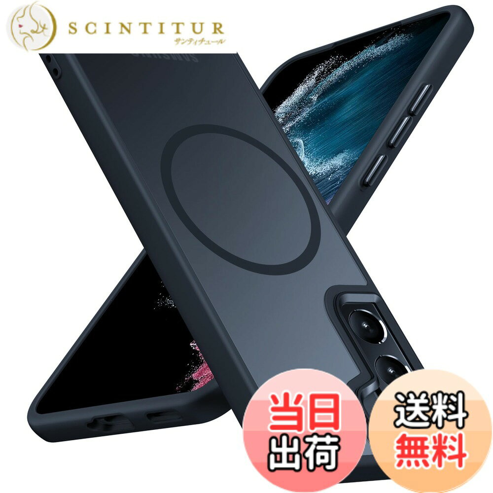 【送料無料】TMUJWS ケース Magnetic対応 クリア 耐衝撃 衝撃吸収 マグネット搭載 米軍MIL規格 全面保護カバー 用ケース 透明 インチ マット ストラップホール付き 黄変しにくい 指紋防止 耐久 おしゃれ 人気 携帯カバー MZ71 色：ブラック、サイズ：Galaxy S21