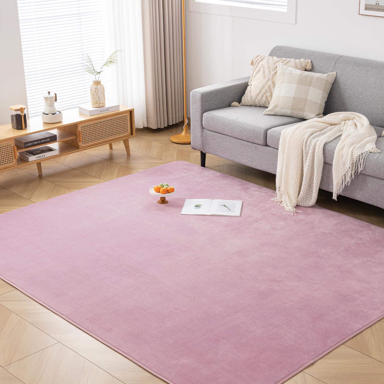 【送料無料】Keusnix ラグ オールシーズン SC-KN-I001-FT 色：ラベンダーピンク、サイズ：200 x 300 cm (長方形)