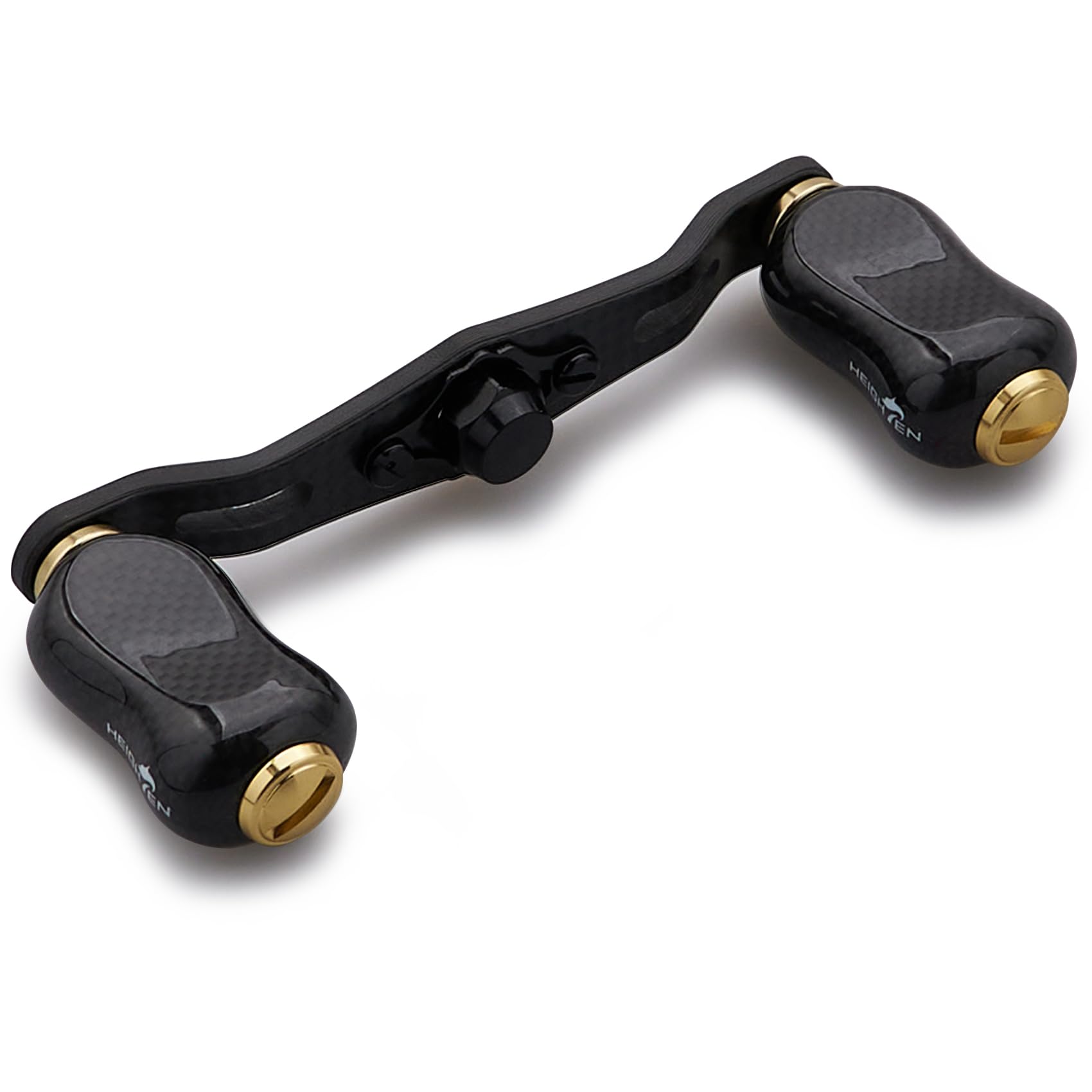 【送料無料】HEIGHTEN 85/95mm リール ハンドル 20mm/21mm ノブ 搭載 1.5K カーボン シマノ(SHIMANO) ダイワ(DAIWA) アブ(Abu) 通用 ベイトリール 用 Gourd Series 色：V2.0 - 85mm - ゴールド - 21mmノブ