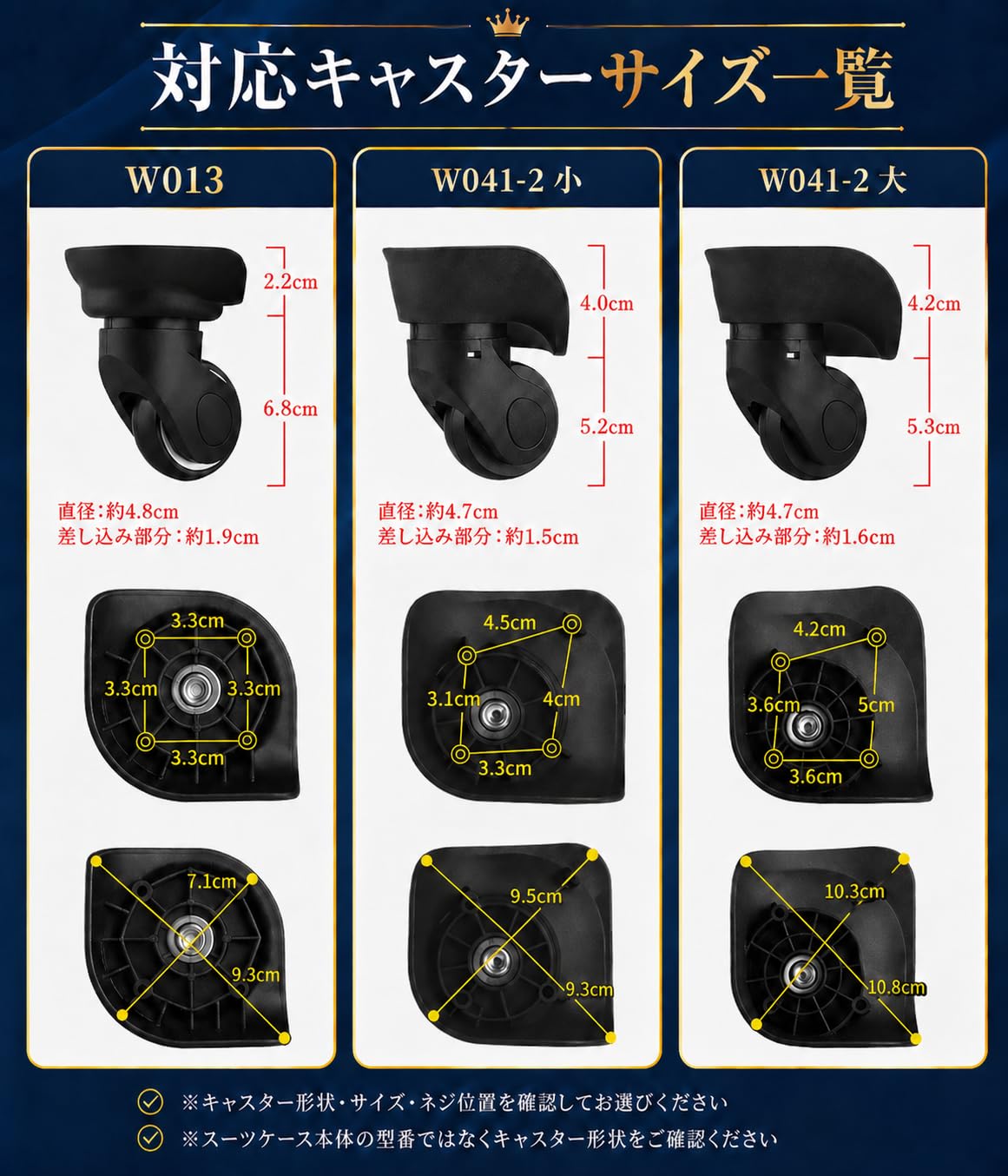 【送料無料】PLEAVIT スーツケース キャスター 交換 修理用 車輪 静音 360度回転 トラベルバッグ 補修パーツ DIY 簡単取付 色：ブラック scintitur-10564117 サンティチュール サンプル画像3
