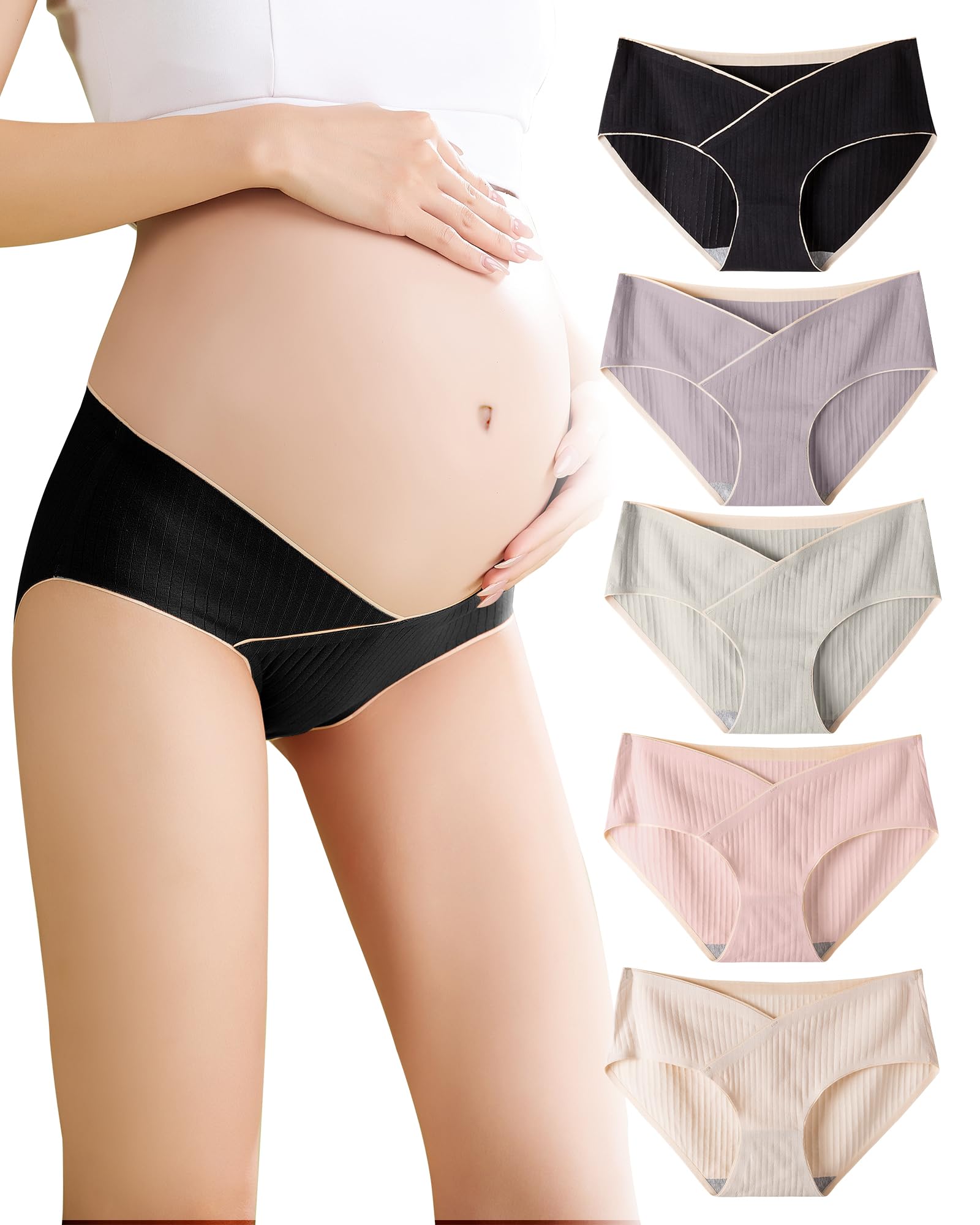 商品情報商品の説明主な仕様 【優良品質の妊娠ショーツ】厳選した素材は弾力性あり，通気性 がよく、消臭、抗菌作用も、クロッチ部分は綿100％で柔らかい、蒸れにくく、いつでもサラサラと快適です、通気性が良、くデリケート肌、乾燥肌、肌荒れの方でも快適な着心地で人気です、肌に優しく安心。 環境に優しい染色で、ホルムアルデヒド、蛍光剤などの化学成分を含まない、肌のデリケートな妊娠期と安心に使います。安全、衛生的な材質で妊産婦の健康を守ります。【妊産婦をサポート】柔股下のクロッチ(あて布部分)は淡いカラ一で妊娠期のからだの変化もも分かりやすい，V字型でクロスデザインのローライズ仕様で、お腹が大きくなったでも 締め付けず、肌に食いこむことも無く、妊娠初期から臨月まで快適に過ごせます。妊婦検診のエコー検査時も楽ちん、また帝王切開により傷口が気になる方にも好まれております、産前、産後も使用出来て経済的なショーツです。【伸縮性も抜群】優れた伸縮性の生地、柔らかいゴム、ウエストと脚口に締め付けず気心地いい。股上やや深め、ヒップをしっかり包みこみ、動いてもずれ上がらないです。優れた伸縮性を持っているストレッチ素材を使っているので、締め付け感のない楽ちんな履き心地を実現しました。アウターにも響きにくいので、デイリー使いにおすすめです。また敏感肌の方、双子を妊娠されている方、ぜひお試してください。【敏感肌を思う】ママの体を考えて低刺激の転写プリントにして、お肌に刺激となる洗濯タグをなくし、プリントにすることで、チクチクなど肌ストレスの原因を軽減して、迷惑なラベル刺激や皮膚刺激を心配することはありません。【サイズの説明】M(ウエスト 64-88CM/ヒップ 74-96CM/体重 40-52KG)；L(ウエスト 68-92CM/ヒップ 78-100CM/体重 53-62KG)；XL(ウエスト72-96CM/ヒップ 82-104/体重63-72KG)。XXL(ウエスト 76-100CM/ヒップ 86-108/体重 73-82KG)。1-2cmの誤差が生じる場合がございます。洗い替えに便利な5枚セットでお届け、ローライズタイプなので妊娠初期から産後まで長くお使いいただけます。※ご注意：専門家により、ショーツは洗濯回数が75回以上超えたら買い替えをお勧めです。