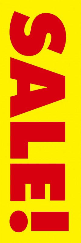 楽天SOYUMOA（ソユモア）既製デザイン のぼり 旗 SALE 赤文字 黄色背景