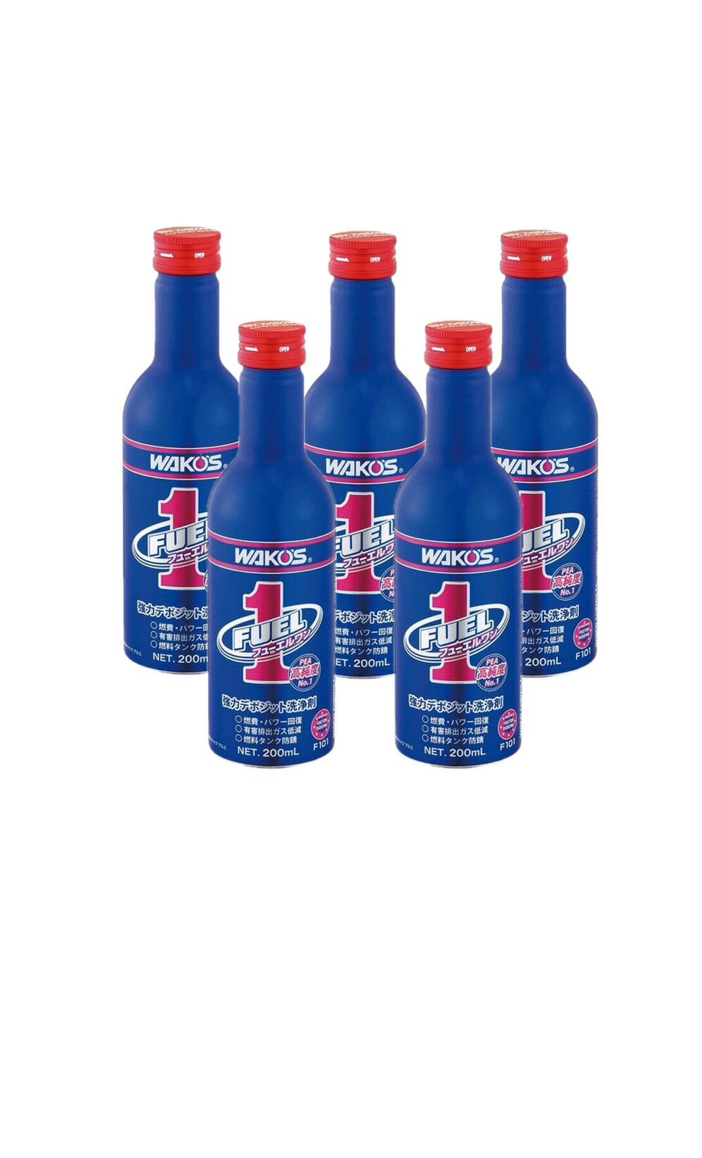 ワコーズ WAKO'S F-1 フューエルワン F101 洗浄系燃料添加剤 200ml ガソリン 2サイクル 4サイクル ディーゼル兼用 5本セット