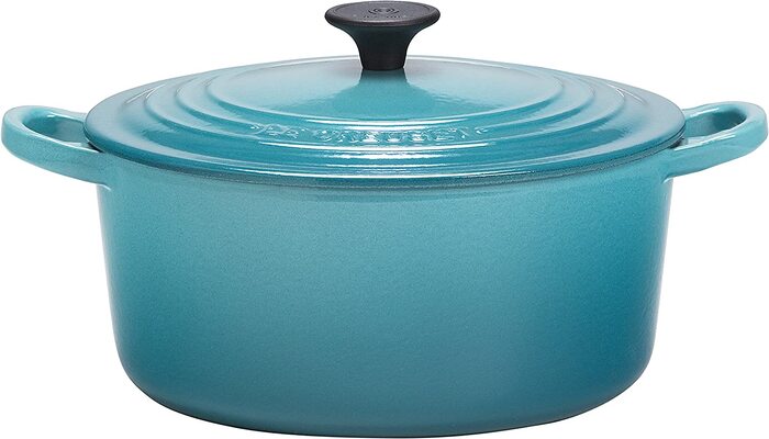 【送料無料！】ルクルーゼ (ル クルーゼ) Le Creuset ココットロンド (ココット ロンド) 22cm カリビアンブルー 鋳物 ホーロー 鍋 ガス IH オーブン 対応