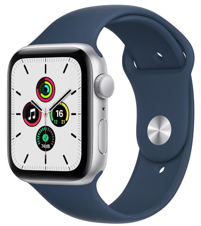 Apple Watch SE 第1世代 (GPSモデル) MKQ43J/A 44mm シルバーアルミニウムケース アビスブルー スポーツバンド レギュラー