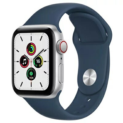 アップル(Apple) MKQV3J/A Apple Watch SE（GPS + Cellularモデル） 40mm シルバーアルミニウムケースとアビスブルースポーツバンド レギュラー 修理品