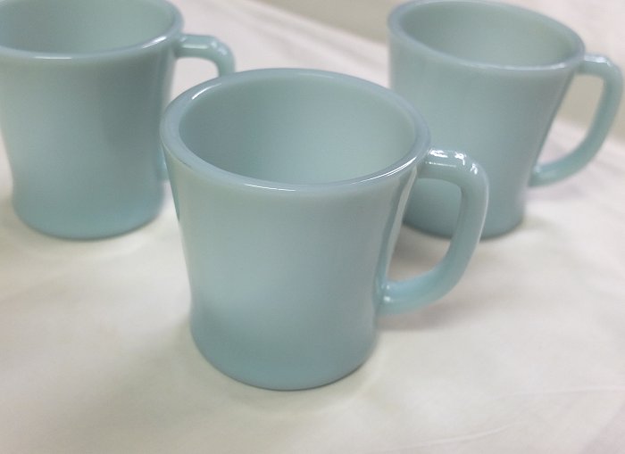 ファイヤーキング ターコイズブルー　Dハンドル・マグ FireKing　1956〜1958年製造 【送料無料】のサムネイル
