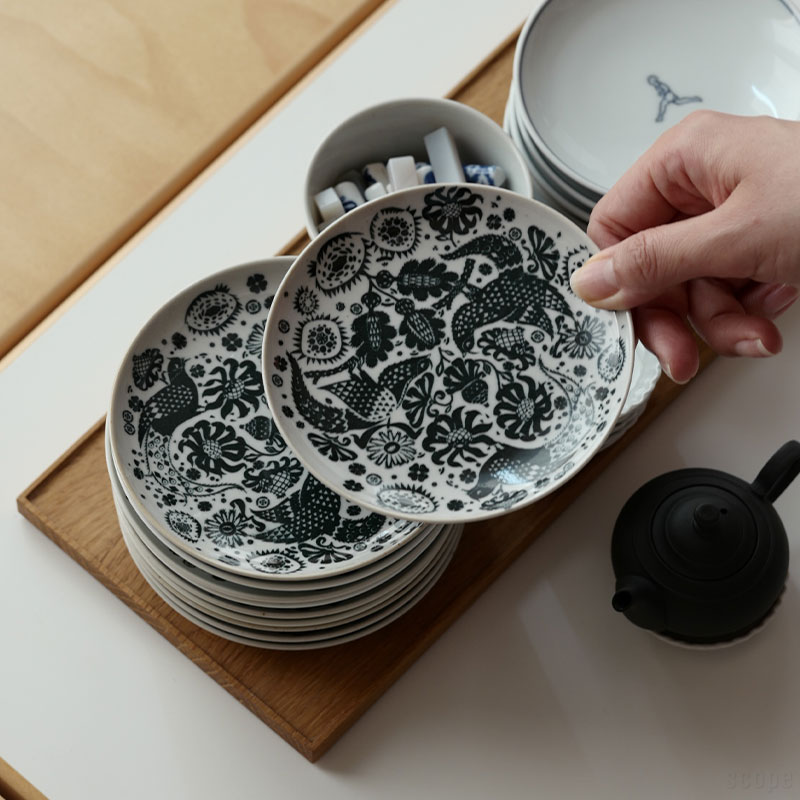 【スコープ特注】東屋 / 印判小皿 カッコー 黒呉須