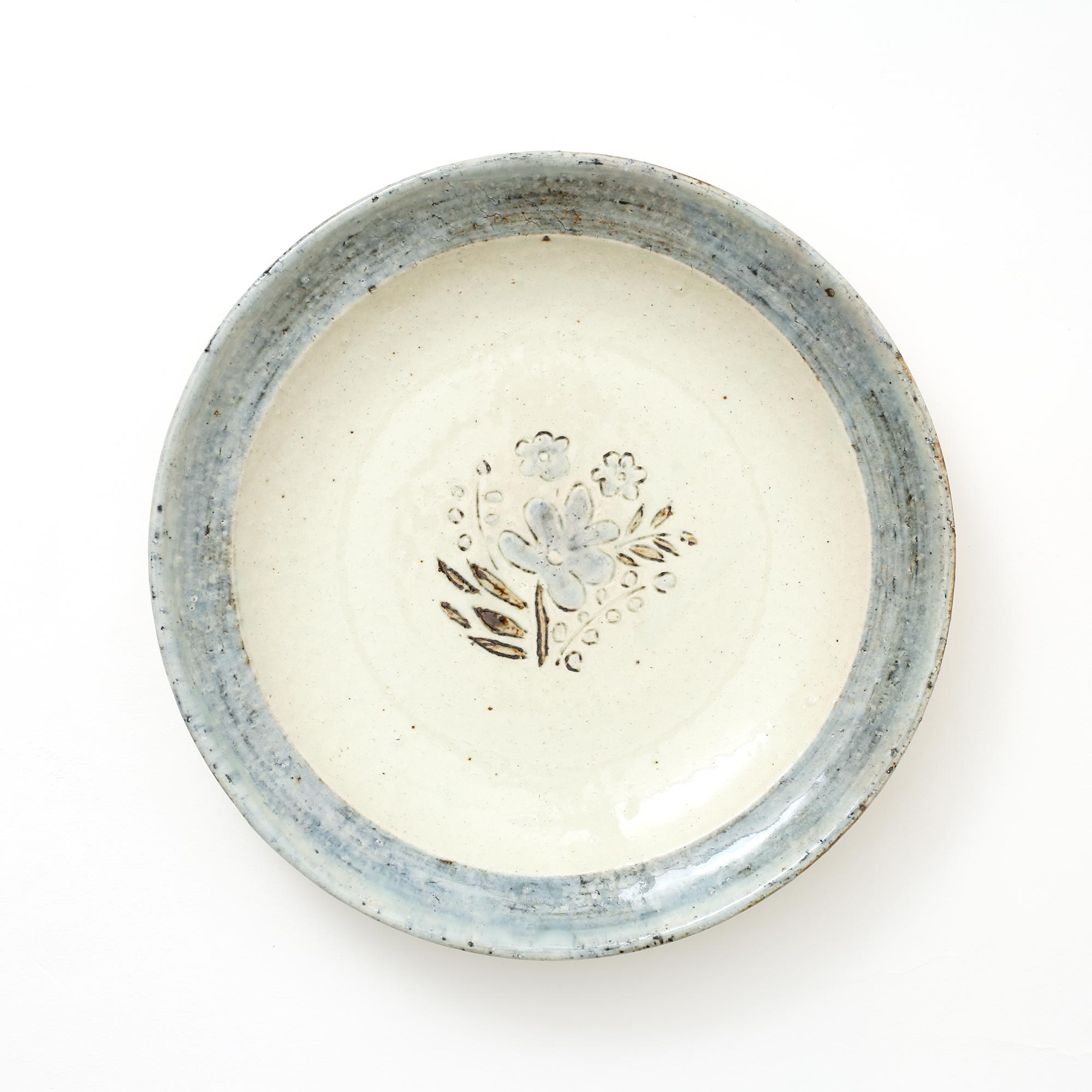 【15,000円購入につき東屋ノベルティ対象商品】【0475】東屋 / 伊賀石本 花絵皿 七寸半 野の束