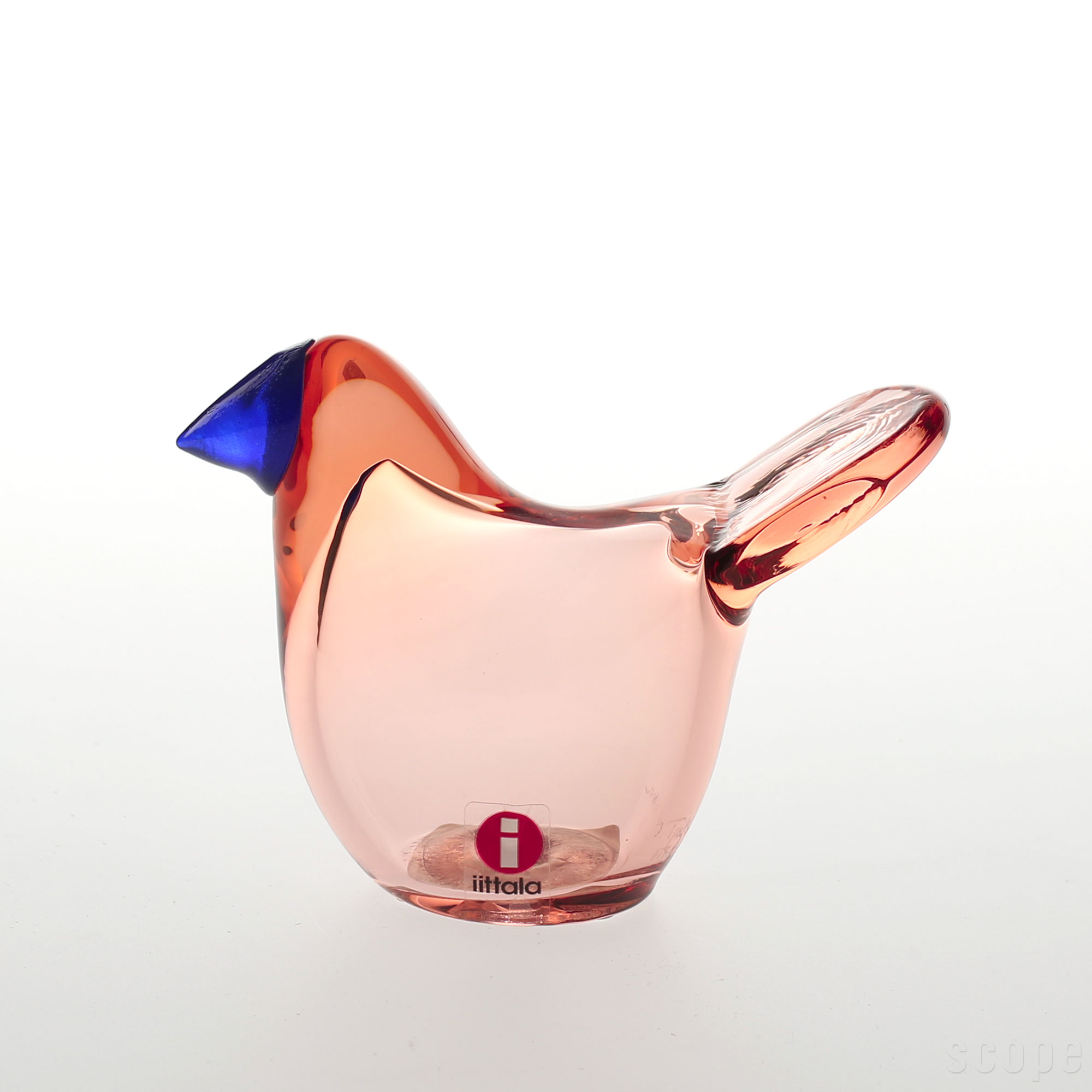 【0509】イッタラ / バード バイ オイバ トイッカ Sieppo サーモンピンク×ブルー [iittala / Birds by Oiva Toikka]