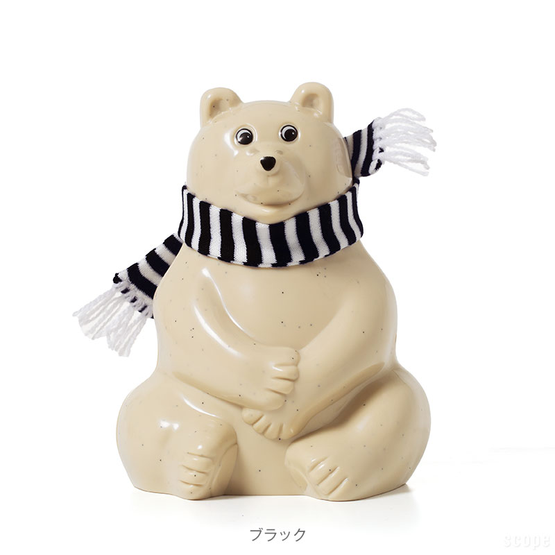 プラステップ Polar Bear Money Box マフラー付き ブラック [ PLASTEP シロクマ 貯金箱 ] scope-10003900 scope version.R サンプル画像2