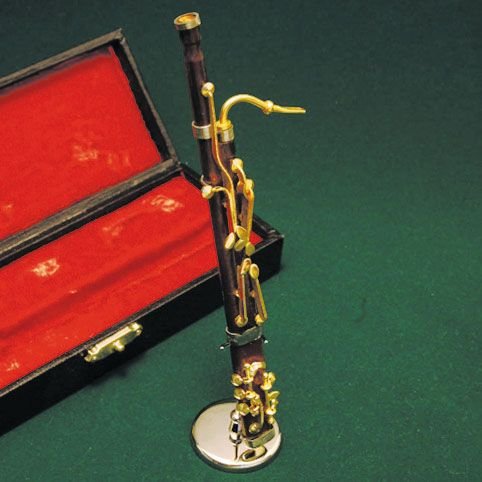 ミニチュア楽器（管）　バスーン　1／6　17cm　木製