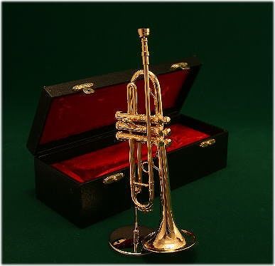 Rakuten - ミニチュア楽器　1／4サイズ　トランペット（ゴールド）　18cm