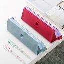三角ペンケース 本革 ペンケース 筆箱 ふで箱 ふでばこ ペン ポーチ 文房具 文具 収納 シンプル おしゃれ ファスナー チャック 小さめ スリム 大容量 プ...