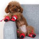 犬用 ペット用 犬の靴 犬靴 犬シューズ ドッグシューズ 保護シューズ 1組4個入り 裏起毛 小型犬 中型犬 寒さ防寒対策 暖か 滑り止め