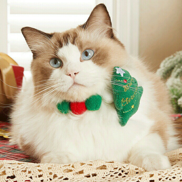 猫用ストレッチ首輪 子犬 首輪 クリスマス首飾り かわいい サンタクロース アクセサリー チョーカー ト..