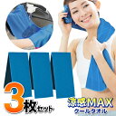 クール 涼感タオル【3枚セット】濡らしてヒンヤリMAX! くり返し使える 夏物 アウトドア ついで買い特集