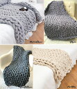 100x100cm 100x120cm シェニールニットブランケット ソファ用毛布 ニットブランケット ふわふわ 軽量 編まれた毛布 北欧風 ソファカバー おしゃれ ブランケット Chunky Crochet チャンキー ハンドニット 楽天海外通販