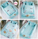 ベビーベッド 布団/枕 ベビー布団 ベッドインベッド 3点セット まくら 赤ちゃんベッド 14colours ベビーガード 取り外し可能 持ち運びに便利 出産祝...