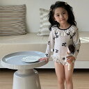 キッズ水着 ワンピーズ オールインワン ベビー水着 女の子 フリル 長袖 女児 韓国風 子供用 こども みずぎ かわいい 赤ちゃん 90 100 110 120 130 140cm レッスン スイムウェア