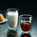 グラス 350ml 二重構造 450ml 150ml 250ml 2個セット 耐熱グラス マグカップ コップ コーヒー 保冷 保温 透明 結露しない シンプル ...