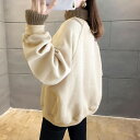 裏起毛 ロゴトレーナー レディース 韓国 ゆったり スウェット オルチャン タートルネックトップス レイヤード風 ハイネック トレーナー 着やせ ボリューム袖