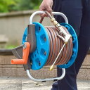 ホースリール 本体 20m巻用 30m巻用 ハンドクランク付き 水道管収納ラック ホース収納 散水ホース用 軽量 おしゃれ かわいい 組み立て簡単 庭 ガーデン...