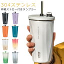 2タイプ選べる!コーヒーカップ ストロー付きタンブラー 600ml 304ステンレス 保温 保冷 蓋付き 水筒 大容量 真空断熱 マグボトル 直飲み 携帯 飲み...