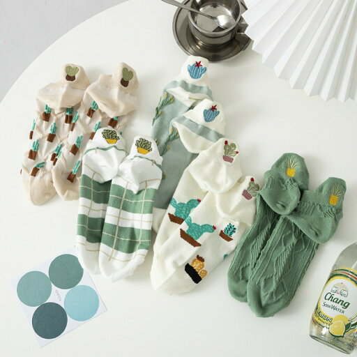 レディース 靴下 デザインソックス 5足セット ソックス サボテン おしゃれ カラフル かわいい 春夏用 socks16 レディース 靴下 デザインソックス 5足セット ソックス サボテン おしゃれ カラフル かわいい 春夏用 socks16