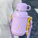 コップ付き ml ステンレスボトル ショルダーストラップ カバー付き コップ飲み 水筒 保温 保冷 茶こし付き お茶 ml 肩紐 マグボトル キッズ かわいい ...