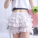 ロリータペチコート ペチパンツ かぼちゃパンツ リボン フリル 見せパンツ ボリューム ショートパンツ インナーパンツ 普段着 ダンス