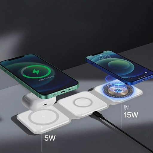 ワイヤレス充電器 充電 3in1 折りたたみ 急速充電 3台同時 最大15w マグネット 軽量 小型 ワイヤレス充電スタンド iphone用 スマホ 腕時計 イヤホン ワイヤレス充電器 充電 3in1 折りたたみ 急速充電 3台同時 最大15w マグネット 軽量 小型 ワイヤレス充電スタンド iphone用 スマホ 腕時計 イヤホン