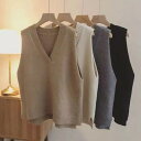 プルオーバー ベスト 冬 ニットベスト 秋服 レディース Vネック 春 無地 トップス ミドル丈 秋 2タイプ選べる ゆったり 重ね着 レイヤードスタイル お洒...