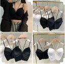 ブラトップ ハーフトップ キャミソール レディース 女性 トップス インナー 下着 アンダーウェア ホルターネック Vネック ノースリーブ カップ付き カップ入り 無地 グレー ホワイト ブラック フェミニン セクシー おしゃれ クール かっこいい 可愛い キュート